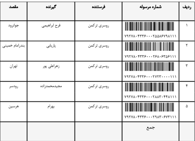 کد رهکیری ارسالی های 30 بهمن