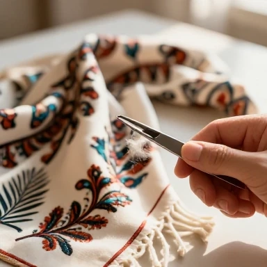 از بین بردن پرز شال و روسری نخی
